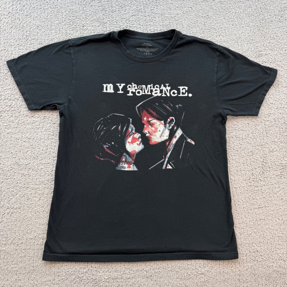 My Chemical Romance Three Cheers for Sweet Revenge Black Graphic T-Shirt Large